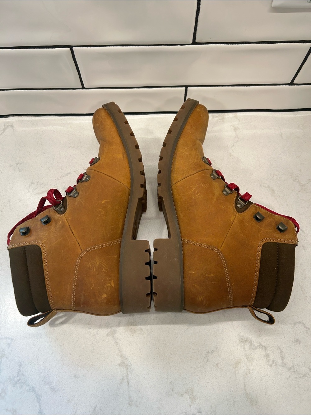 Timberland Women's 9.5 Ellendale Mid Hiking Lace Up Boots Leather Wheat Brown - Picture 9 of 13